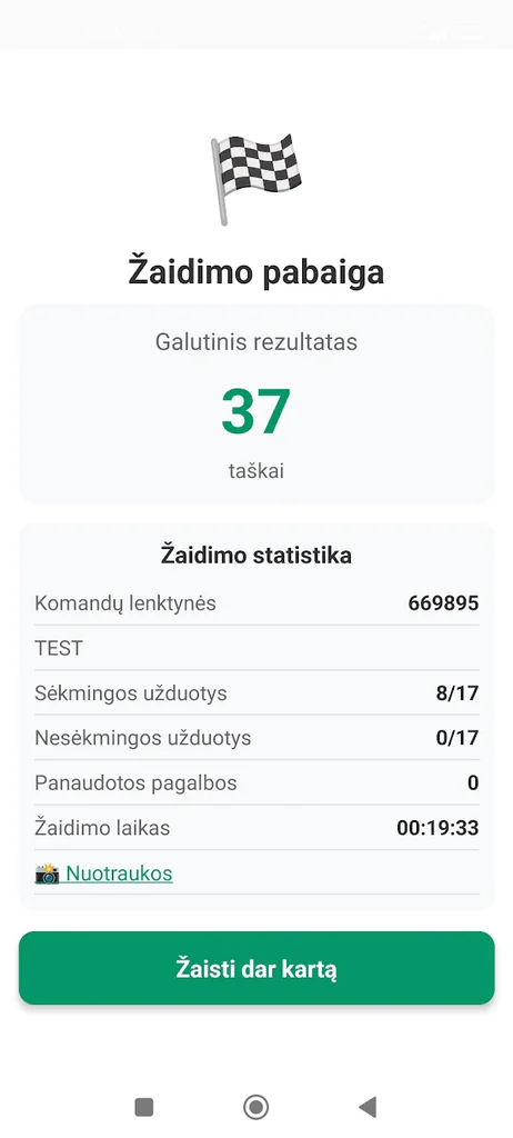 Stebėk rezultatus